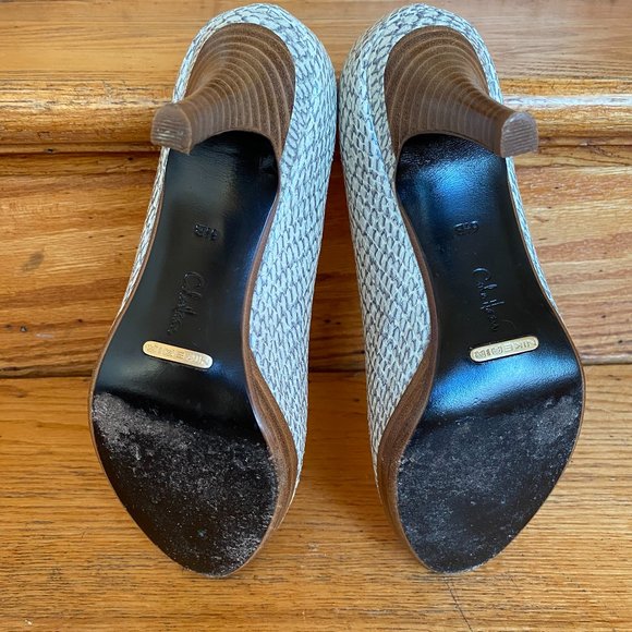 Cole Haan Cobra Embossed Peep Toe Shoes - Picture 6 of 11